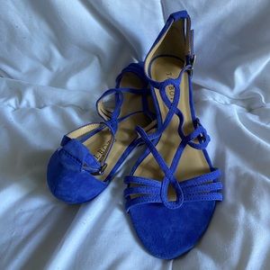Talbots Royal Blue Wedged Sandals W6